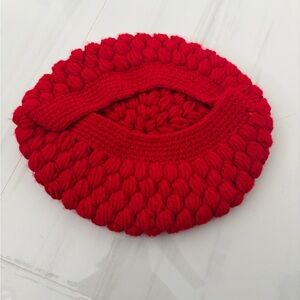 Vibrant Red Knitted Hat